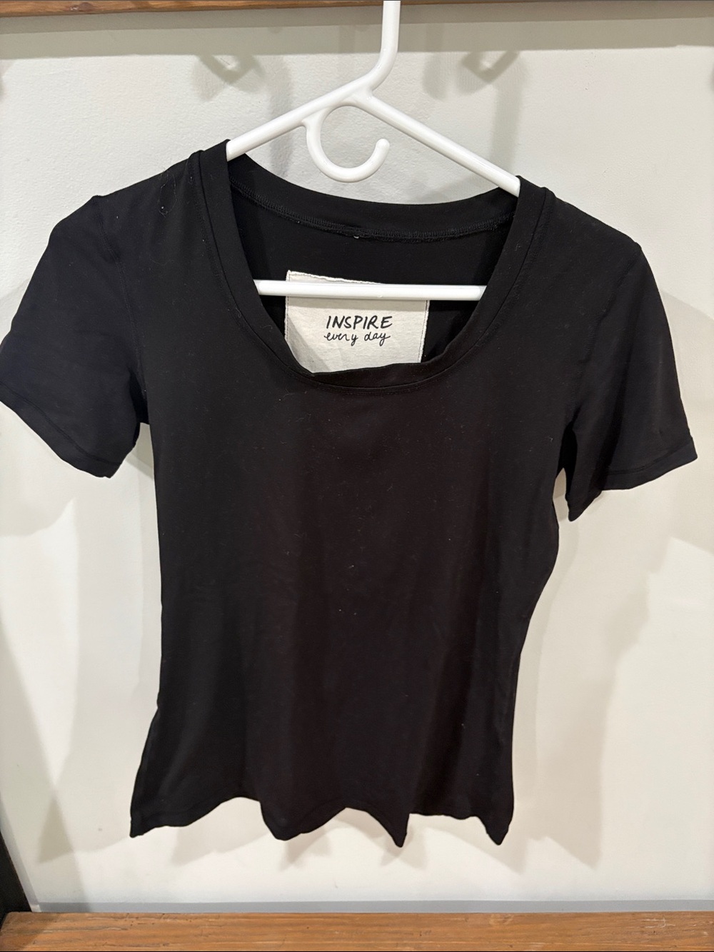 lululemon athletica Black Scoop Neck Short Sleeve Tee